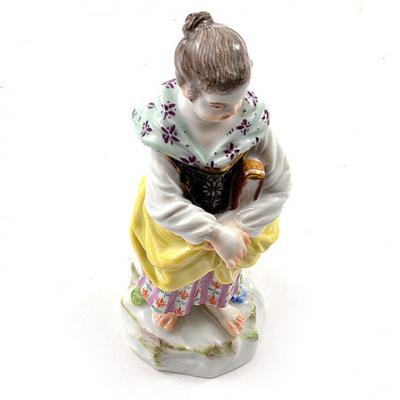  Meissen Meissen Porcelain Figurine of a Girl with a Book