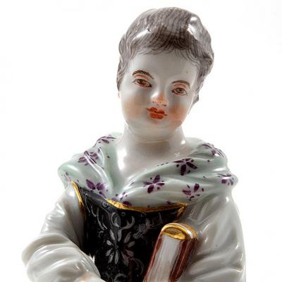 Meissen Meissen Porcelain Figurine of a Girl with a Book