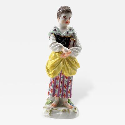  Meissen Meissen Porcelain Figurine of a Girl with a Book