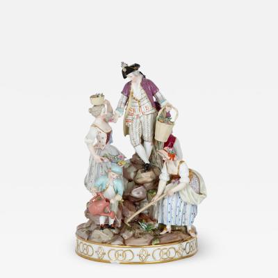  Meissen Porcelain Manufactory A large Meissen porcelain group of gardeners late 19th century