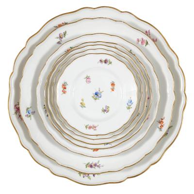  Meissen Porcelain Manufactory Antique Meissen 68 piece floral dinner service