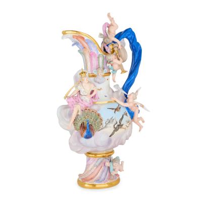  Meissen Porcelain Manufactory Antique Meissen Porcelain Elements Ewer Emblematic of Air