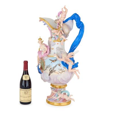  Meissen Porcelain Manufactory Antique Meissen Porcelain Elements Ewer Emblematic of Air