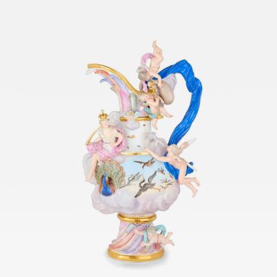  Meissen Porcelain Manufactory Antique Meissen Porcelain Elements Ewer Emblematic of Air