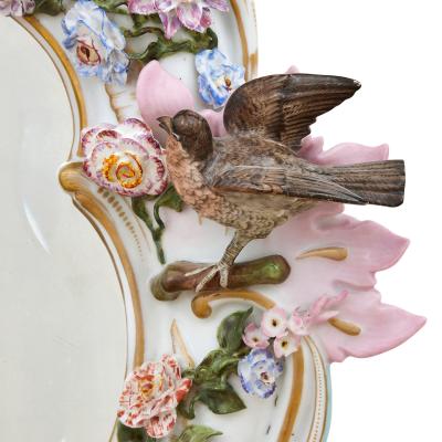  Meissen Porcelain Manufactory Antique Rococo style porcelain mirror by Meissen