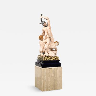  Meissen Porcelain Manufactory Early Neo Classical Meissen Porcelain Sculpture of Samson the Phillistines