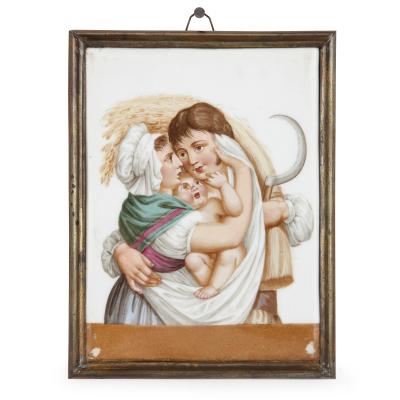  Meissen Porcelain Manufactory Four Meissen porcelain plaques depicting the Four Seasons