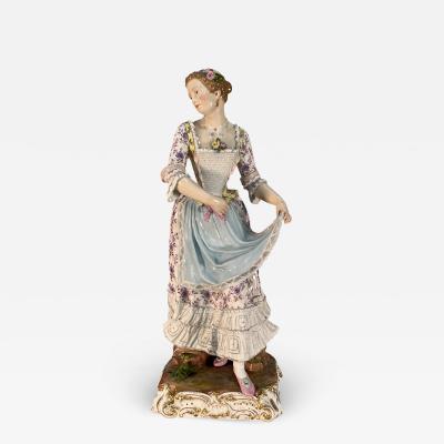  Meissen Porcelain Manufactory Large Meissen Figure of a Standing Lady