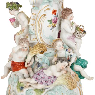  Meissen Porcelain Manufactory Large Meissen porcelain Rococo style centrepiece