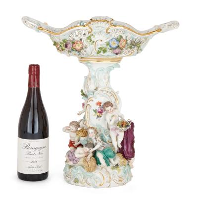  Meissen Porcelain Manufactory Large Meissen porcelain Rococo style centrepiece