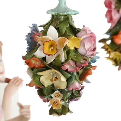  Meissen Porcelain Manufactory Large Rococo style porcelain chandelier by Meissen