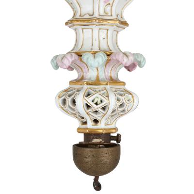  Meissen Porcelain Manufactory Large Rococo style porcelain chandelier by Meissen