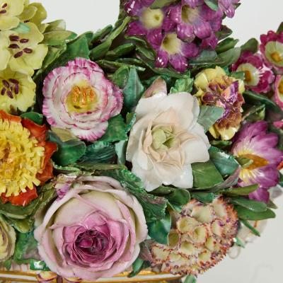  Meissen Porcelain Manufactory Large pair of antique Rococo style floral porcelain mirrors by Meissen