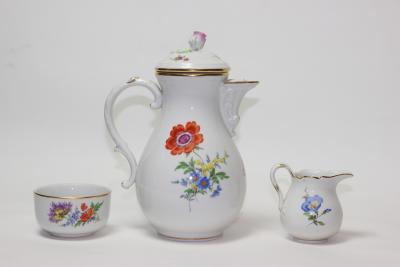 Meissen Porcelain Manufactory Meissen Porcelain Coffee Set for 6 1920s Germany