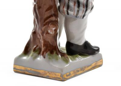  Meissen Porcelain Manufactory Meissen Porcelain Hand Painted Figurine of a Boy with a Hat 