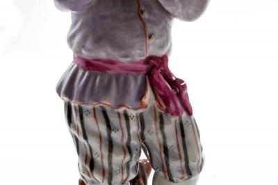  Meissen Porcelain Manufactory Meissen Porcelain Hand Painted Figurine of a Boy with a Hat 