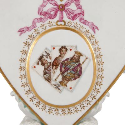  Meissen Porcelain Manufactory Pair of Meissen porcelain heart shaped candleholders