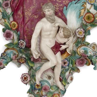  Meissen Porcelain Manufactory Pair of antique porcelain sconces by Meissen