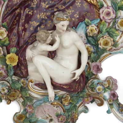  Meissen Porcelain Manufactory Pair of antique porcelain sconces by Meissen