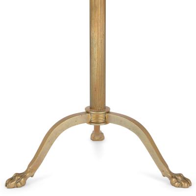  Meissen Porcelain Manufactory Pair of gilt metal gueridons with Meissen porcelain tops