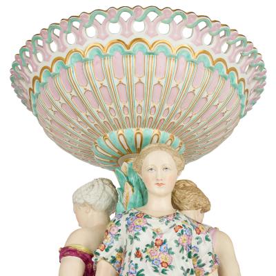  Meissen Porcelain Manufactory Pair of very large German porcelain figural centrepieces