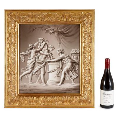  Meissen Porcelain Manufactory Rare and large Classical Trompe Loeil Meissen Porcelain Plaque