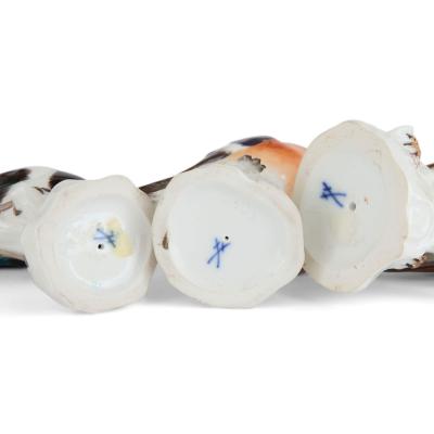  Meissen Porcelain Manufactory Set of three German porcelain bird figures by Meissen