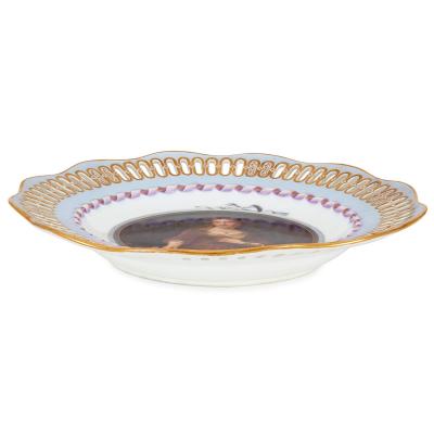  Meissen Porcelain Manufactory Three Meissen porcelain plates showing Old Master paintings