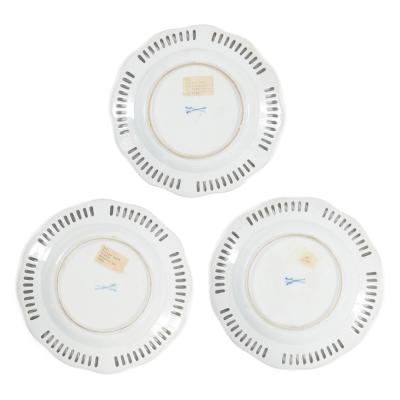  Meissen Porcelain Manufactory Three Meissen porcelain plates showing Old Master paintings