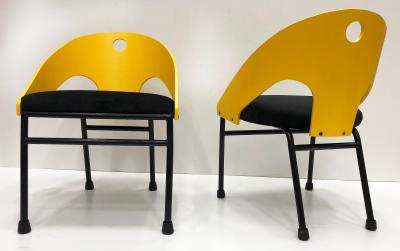  Memphis Design Memphis Group 1980s Post Modern Memphis Style Chairs 3 Pairs Available