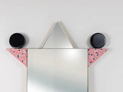  Memphis Design Memphis Group Ettore Sottsass Memphis Milano Diva Vintage Wall Mirror Italy 1984