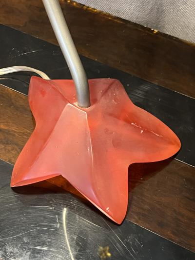 Memphis Design Memphis Group POST MODERN PINK RESIN STAR BASE LAMP WITH YELLOW RESIN PULLS