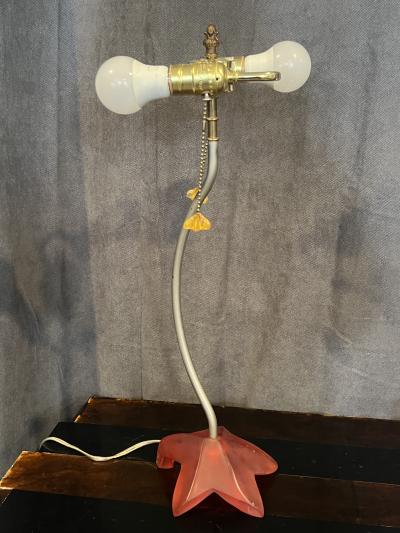  Memphis Design Memphis Group POST MODERN PINK RESIN STAR BASE LAMP WITH YELLOW RESIN PULLS