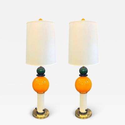  Memphis Design Memphis Group Postmodern Italian Memphis Style Green Blue White Orange Murano Glass Lamps