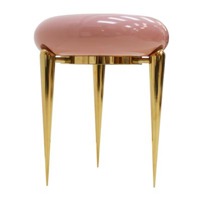  Memphis Group In The Style Memphis Pair Of Pink Lacquered And Brass Coffee Tables Germany