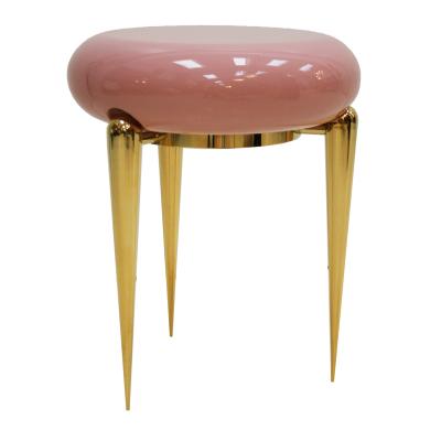  Memphis Group In The Style Memphis Pair Of Pink Lacquered And Brass Coffee Tables Germany