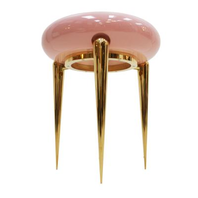  Memphis Group In The Style Memphis Pair Of Pink Lacquered And Brass Coffee Tables Germany