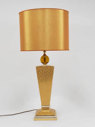  Memphis Milano Post Modern Memphis Art Deco Style Porcelain Table or Side Lamp Italy 1980s