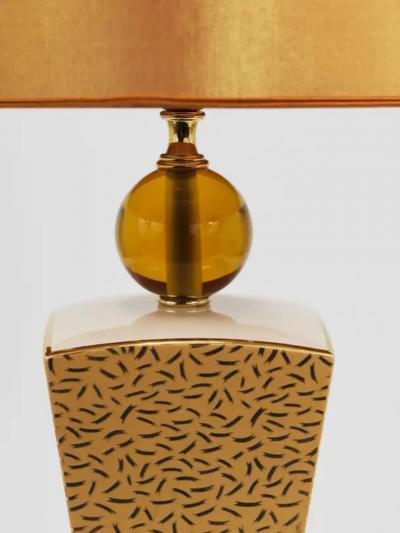  Memphis Milano Post Modern Memphis Art Deco Style Porcelain Table or Side Lamp Italy 1980s