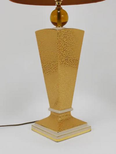  Memphis Milano Post Modern Memphis Art Deco Style Porcelain Table or Side Lamp Italy 1980s
