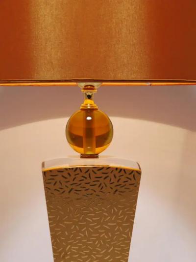  Memphis Milano Post Modern Memphis Art Deco Style Porcelain Table or Side Lamp Italy 1980s