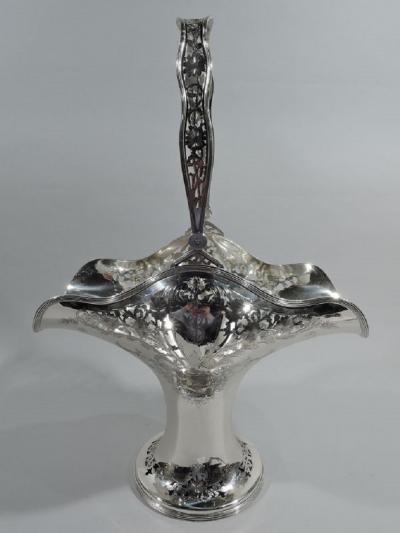  Meriden Britannia Company Large Antique American Edwardian Art Nouveau Sterling Silver Basket