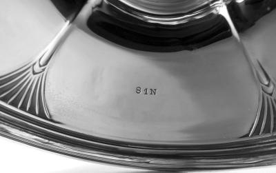  Meriden Britannia Company Pair of International American Art Deco Sterling Silver Candlesticks