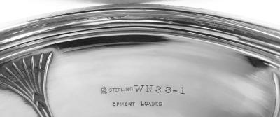  Meriden Britannia Company Pair of International American Art Deco Sterling Silver Candlesticks