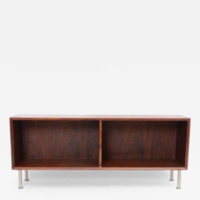  Merrow Associates Three Rosewood and Chrome Open Cabinets circa 1970