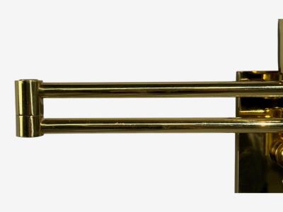  MetalArt George Hansen Articulating Wall Lights Polished Brass Spain 1970s