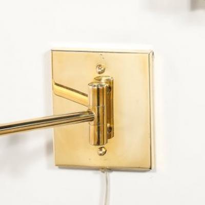  Metalarte Mid Century Modernist Hansen Retractable Brass Metal Sconce by Metalarte