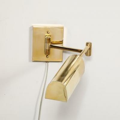  Metalarte Mid Century Modernist Hansen Retractable Brass Metal Sconce by Metalarte