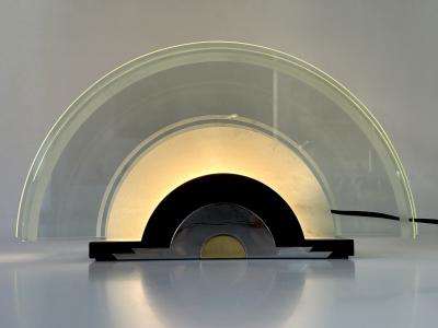  Metalarte Spain Rare Postmodern Table Lamp Rising Sun by Metalarte Spain 1980s