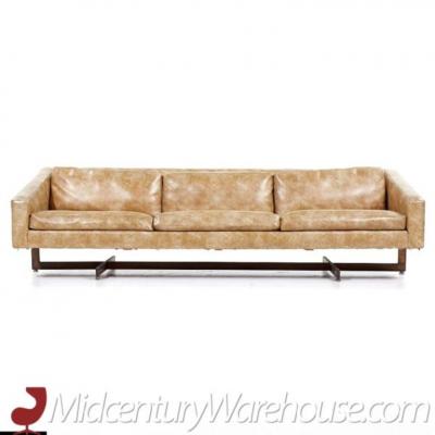  Metropolitan Furniture Metropolitan Mid Century Bronze Base Sofa